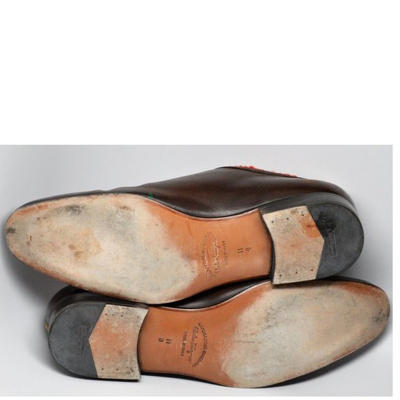 Salvatore Ferragamo Limited Edition Gris Brown Orange Shearling Fur Painted 11US main image 6
